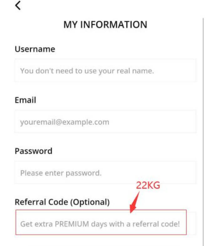 referral code